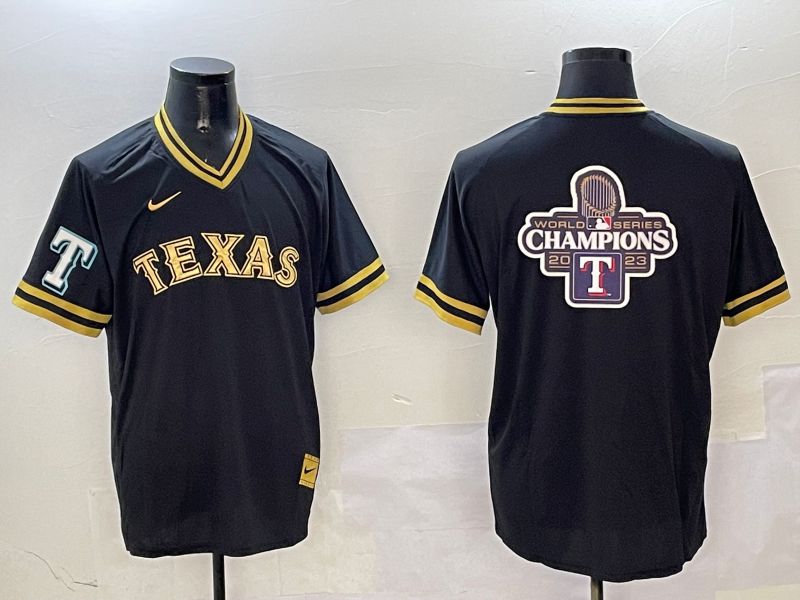Men Texas Rangers Blank Black Gold Game 2025 Nike MLB Jersey style 11->new york mets->MLB Jersey